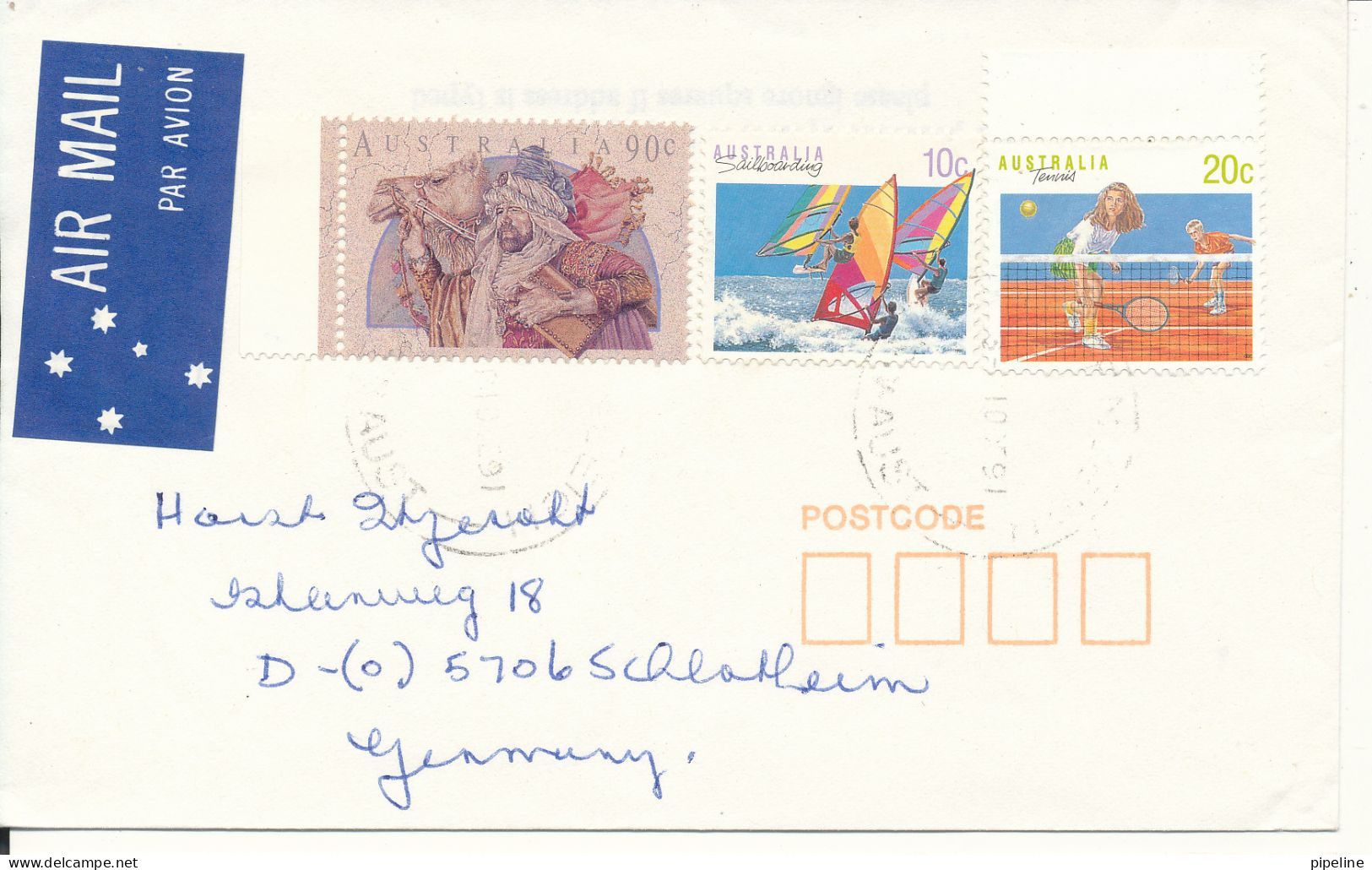 Australia Cover Sent Air Mail To Germany 16-10.2001 - Lettres & Documents