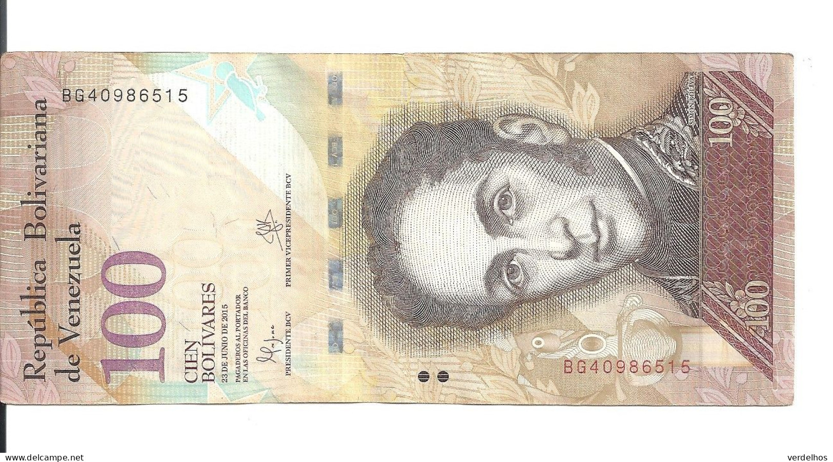 VENEZUELA 100 BOLIVARES 2015 VF P 93 i