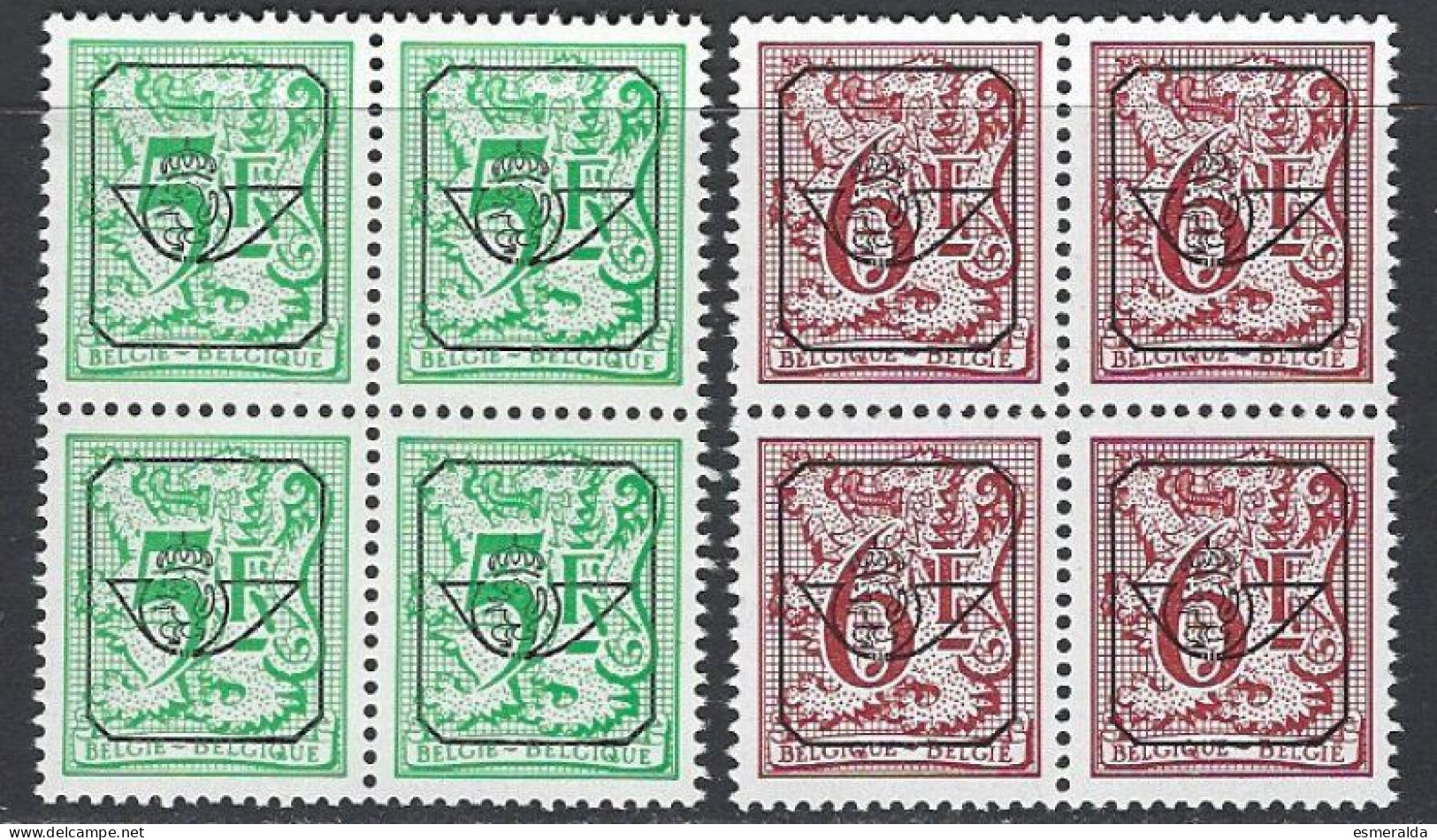 (BL85)   Pre Typo Gomme Grise, 810P7a-811P7a-blocs De 4 ** - Typo Precancels 1967-85 (New Numerals)