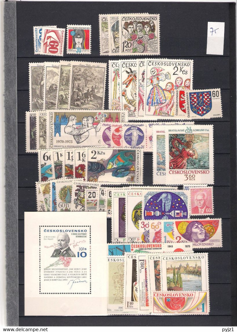 1975 MNH Year Collection Tschechoslowakei, Postfris** - Komplette Jahrgänge