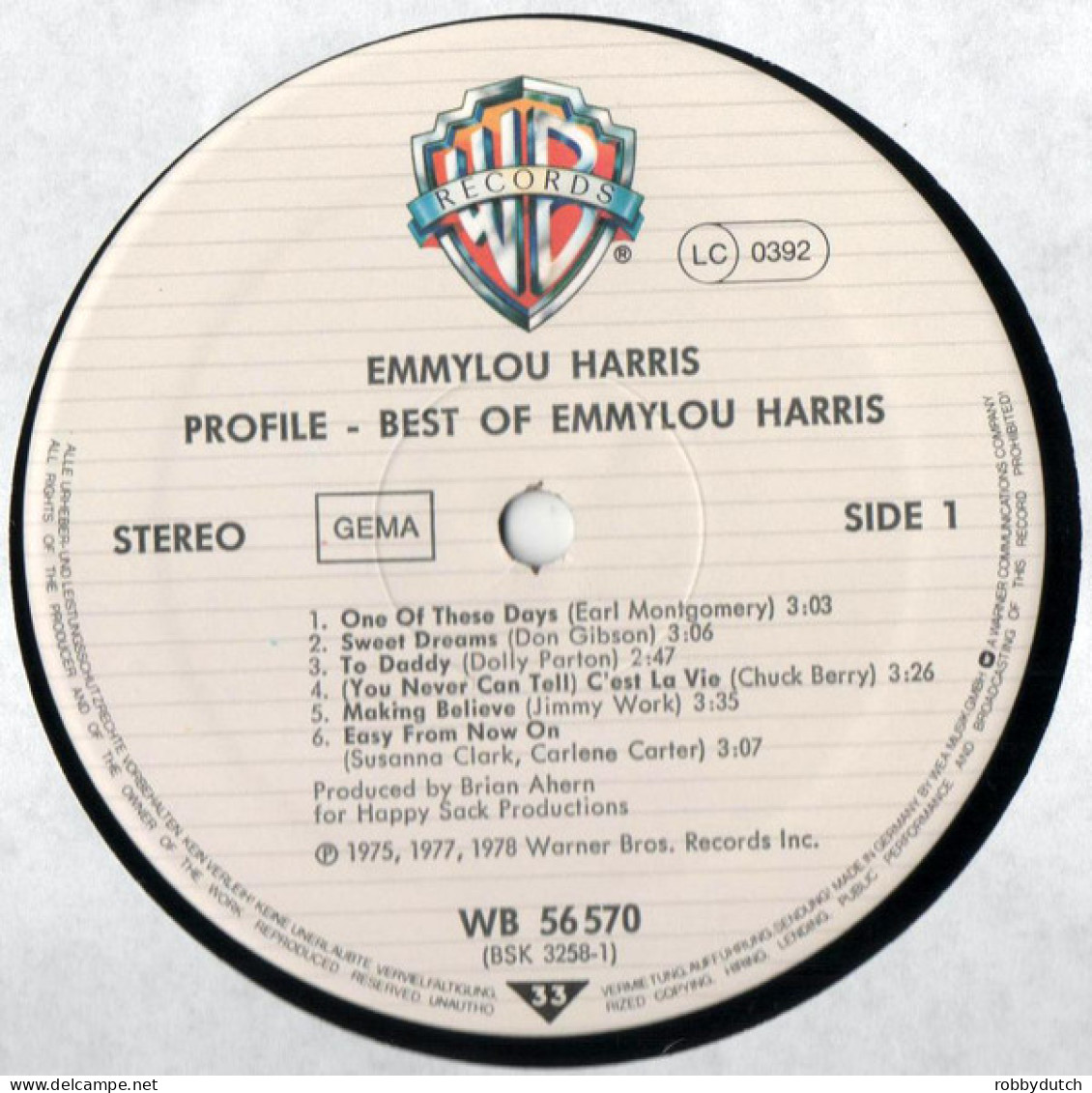 * LP *  EMMYLOU HARRIS - PROFILE - BEST OF EMMYLOU HARRIS (Germany 1978 EX-) - Country & Folk