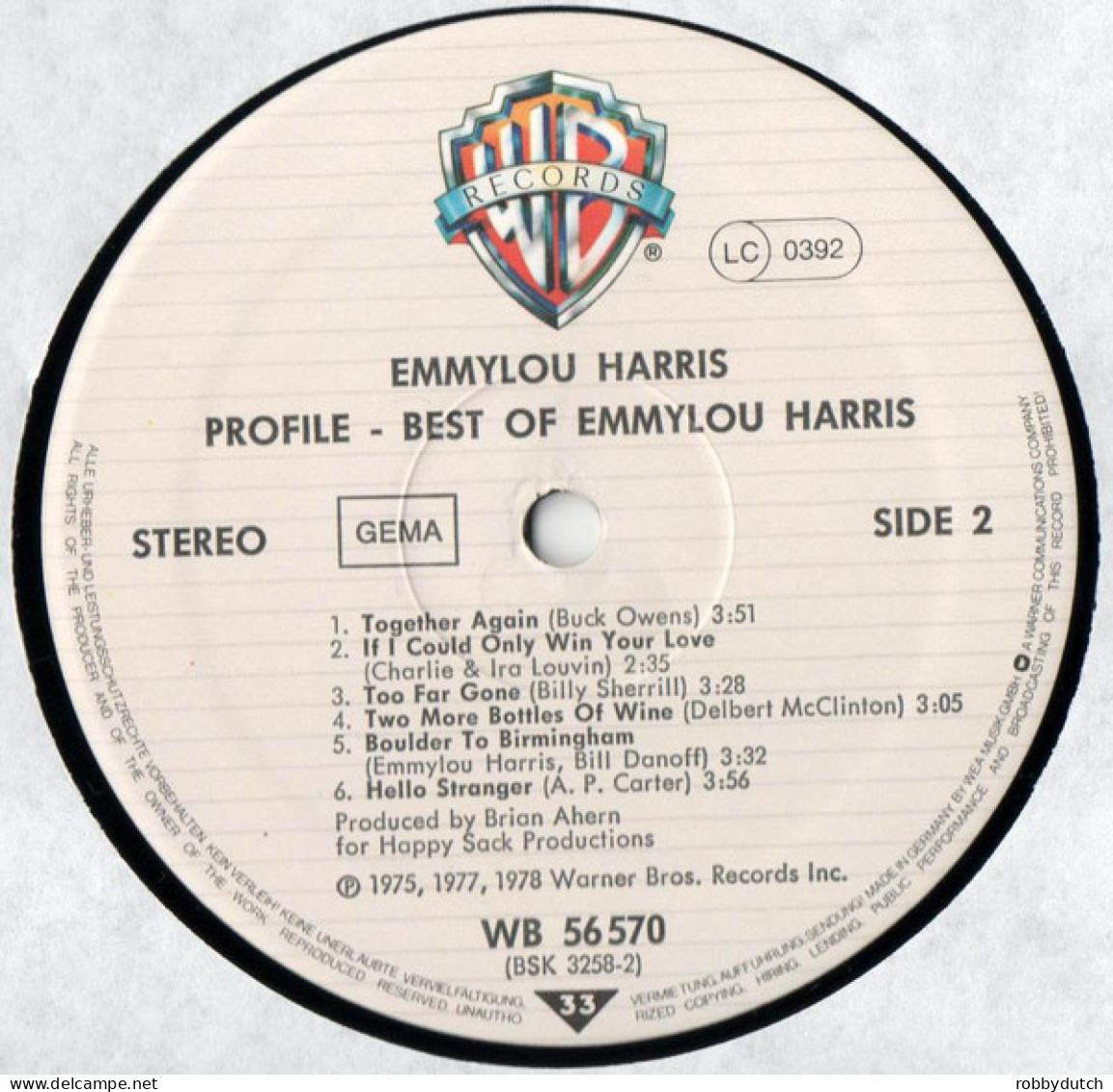 * LP *  EMMYLOU HARRIS - PROFILE - BEST OF EMMYLOU HARRIS (Germany 1978 EX-) - Country En Folk