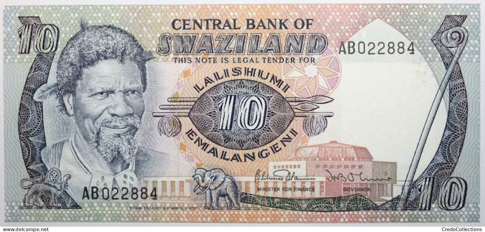 Swaziland - 10 Emalangeni - 1985 - PICK 10c - NEUF - Swaziland