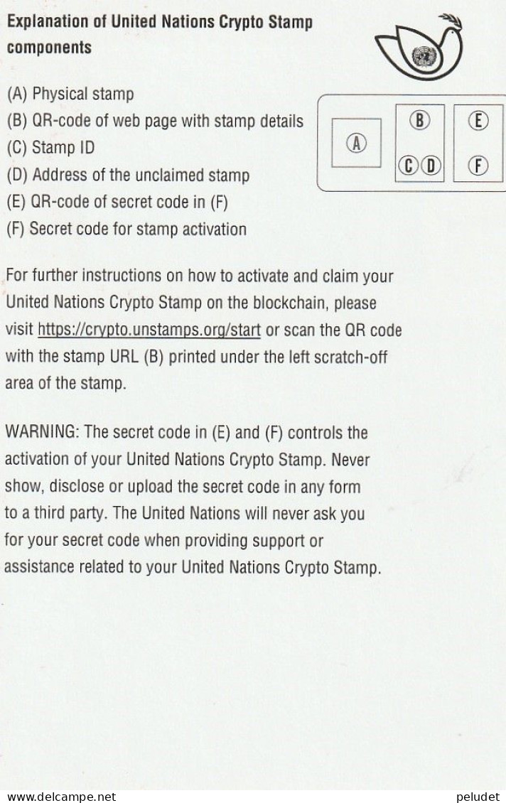 U.N. 2020 Crypto-Stamp 1 V ** Mi BL67, Sn 1257, Un BF98 - Nuovi