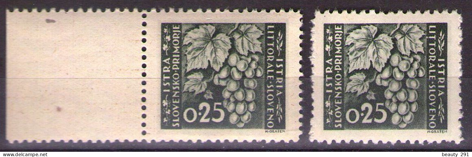 ISTRIA E LITORALE SLOVENO 1945. Tiratura Di Lubiana, Dent. 10 1/2-11 1/2, Sass. 41,TIPO I,II   MNH(**) - Jugoslawische Bes.: Slowenische Küste