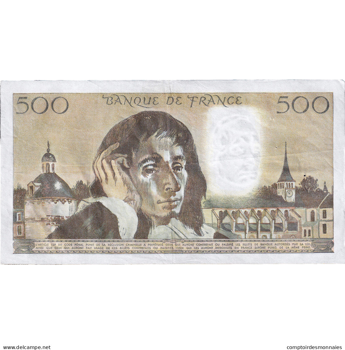 France, 500 Francs, Pascal, 1983, V.189, TTB+, Fayette:71.29 - 500 F 1968-1993 ''Pascal''