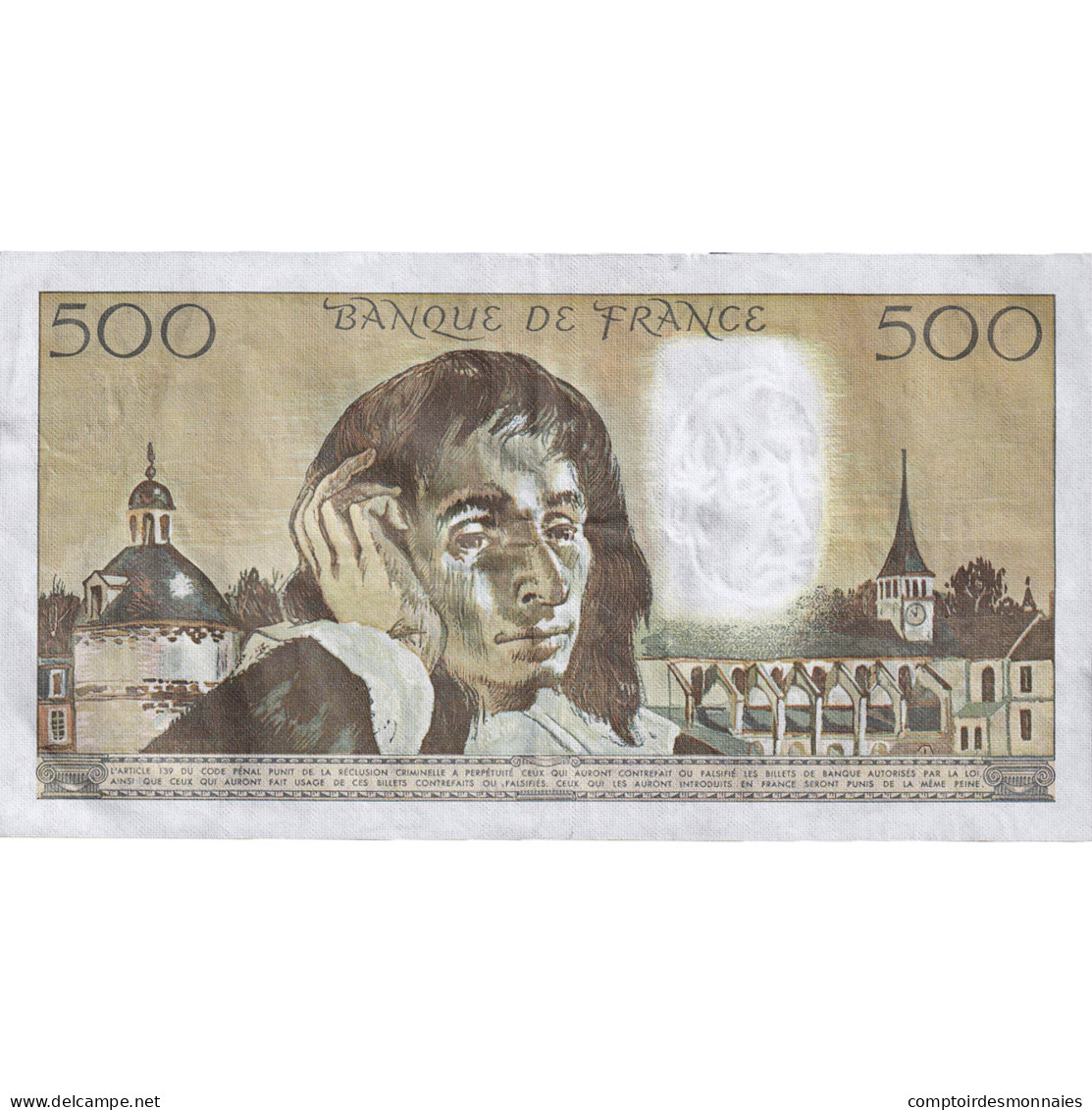 France, 500 Francs, Pascal, 1989, Q.293, TTB+, Fayette:71.40 - 500 F 1968-1993 ''Pascal''