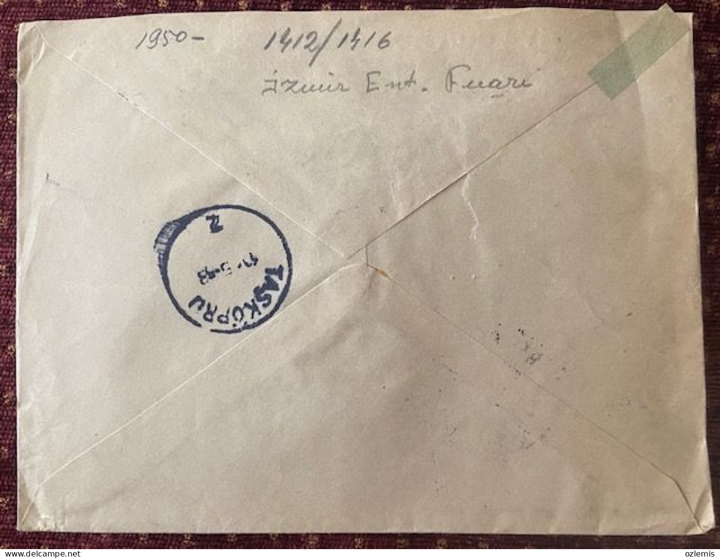 TURKEY,TURKEI,TURQUIE ,TURKIYE CUMHURIYETI  ZIRAAT BANKASI ,KAYSERI TO TASKOPRU ,1958 ,COVER - Lettres & Documents