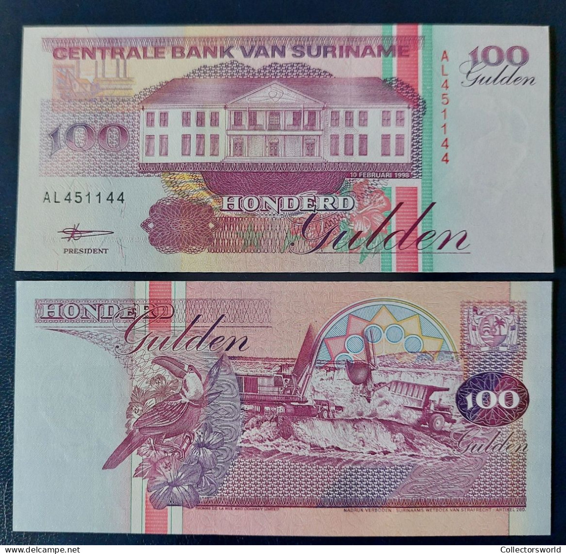 Surinam 100 Gulden / Guilders 1998 P139 UNC - Surinam