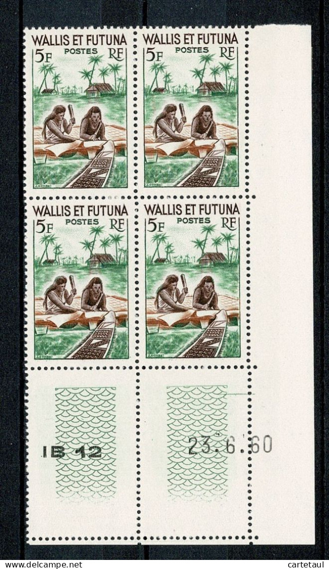 WALLIS Et FUTUNA  Bloc De 4 Coin Daté 23.6.60  2 Charnières En Mages - Timbres ** - Ungebraucht