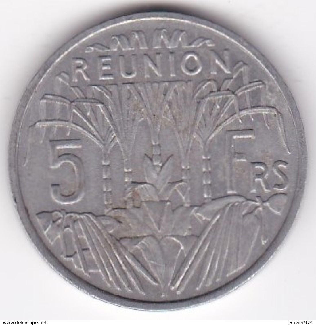 Ile De La Réunion 5 Francs 1955 , En Aluminium, Lec# 69 - Riunione