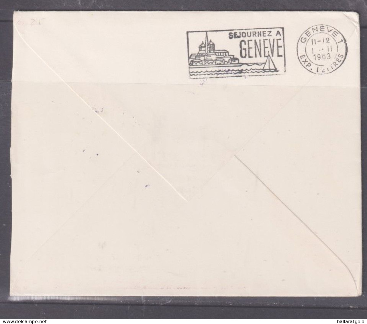 Portugal 1963 TAP Lisbon To Geneva Flight Cover + Back - Briefe U. Dokumente