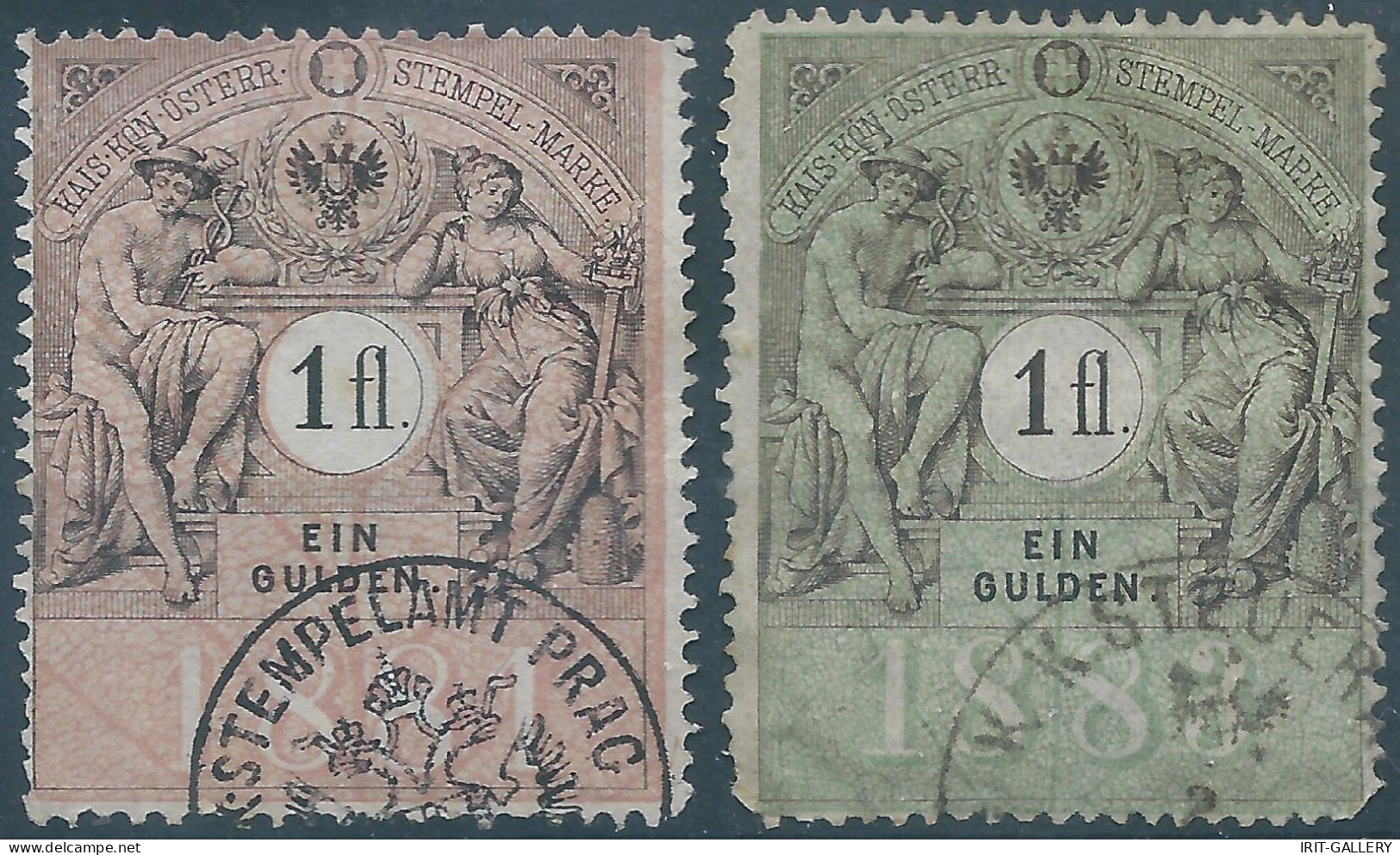 AUSTRIA-L'AUTRICHE-ÖSTERREICH,1881-1883 KAIS KÖN ÖSTERR STEMPELMARKE,Revenue Stamps Tax Fiscal,1fl-EIN GULDEN - Fiscale Zegels