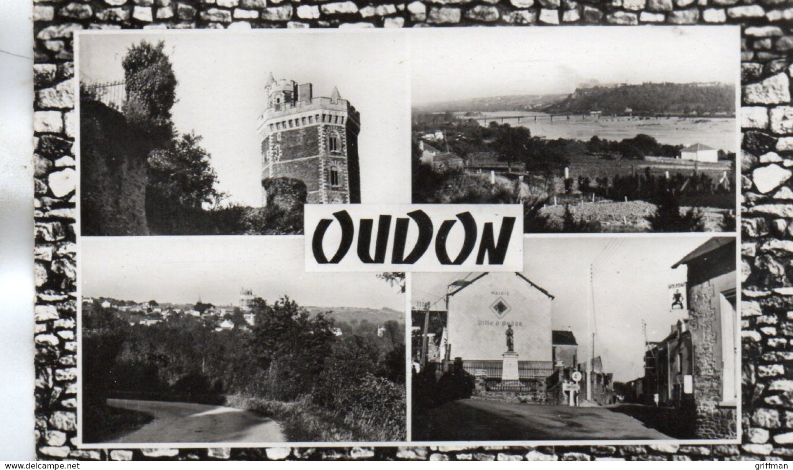 OUDON ANCIEN CHATEAU PONT SUR LA LOIRE MAIRIE ET MONUMENT AUX MORTS CPSM 9X14 1961 TBE - Oudon