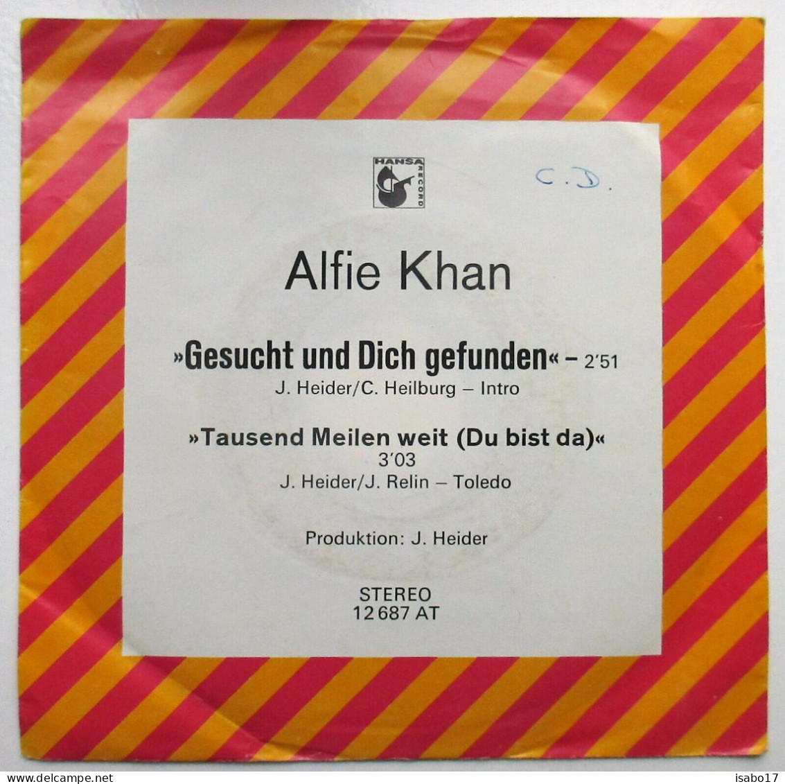 ALFIE KHAN Gesucht Und Dich Gefunden Single Vinyl 1975 - Other - German Music