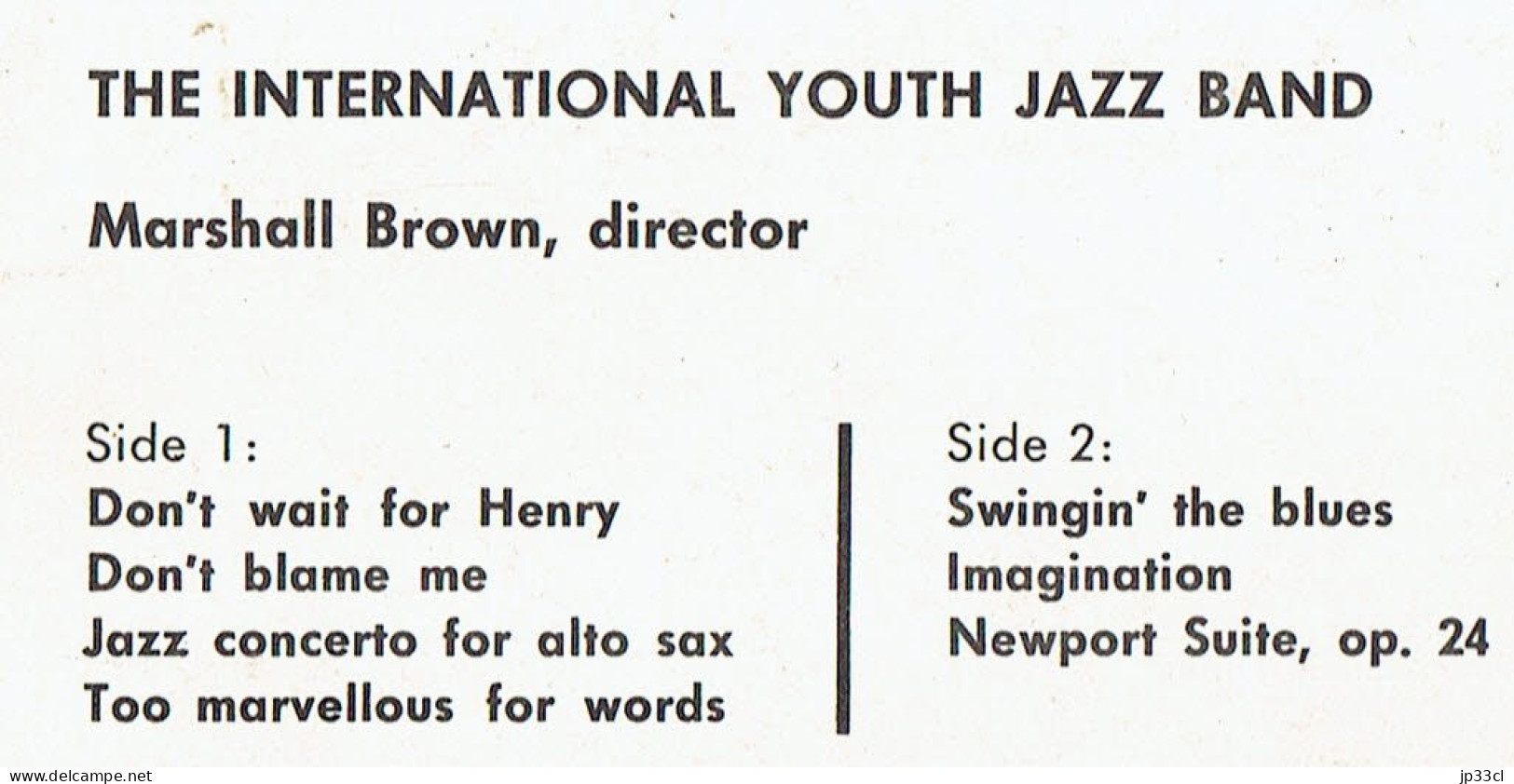 Newport Jazz Festival 1958 (The Intrenational Youth Jazz Band) Disque Philips - Jazz