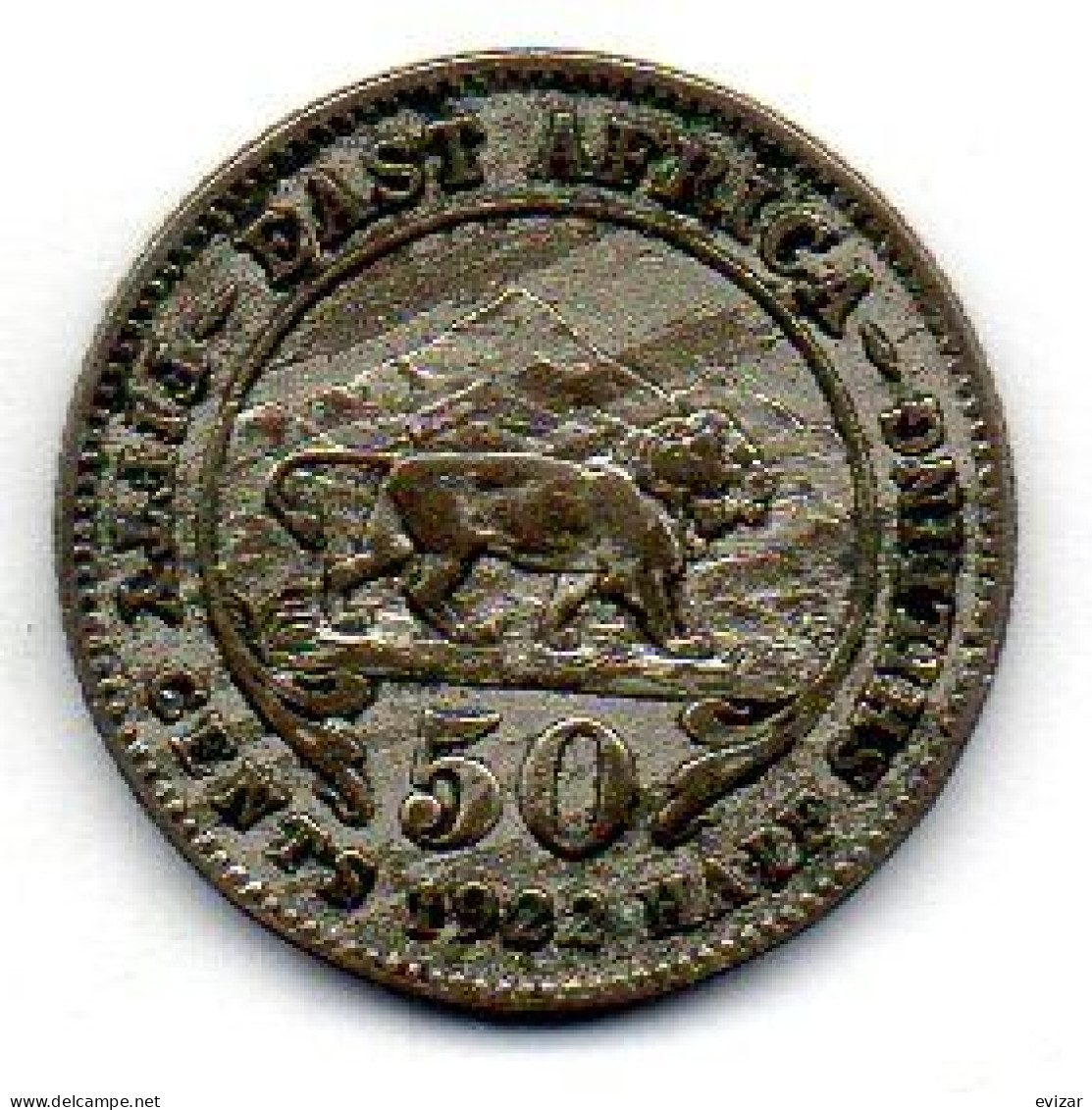 BRITISH EAST AFRICA, 50 Cents, Silver, Year 1922, KM # 20 - British Colony