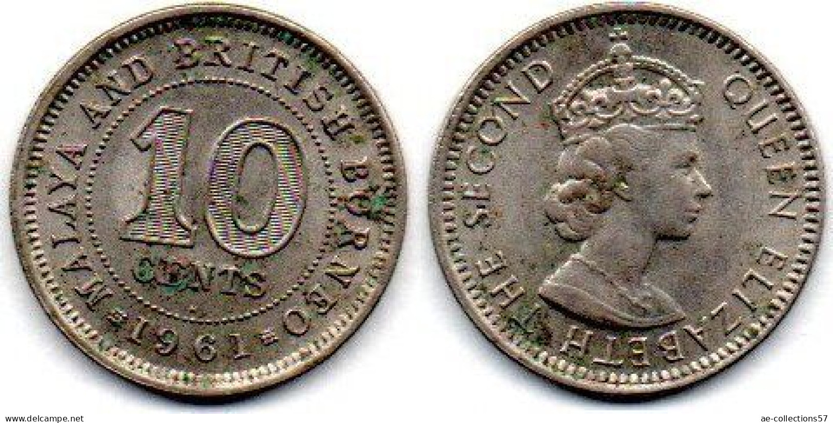 MA 25259  / Malaya 10 Cents 1961 H TTB - Malaysia