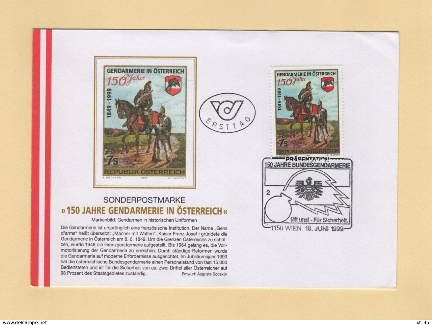 FDC - 1999 - N°2118 - Gendarmerie - Gendarmes Et Cheval - FDC