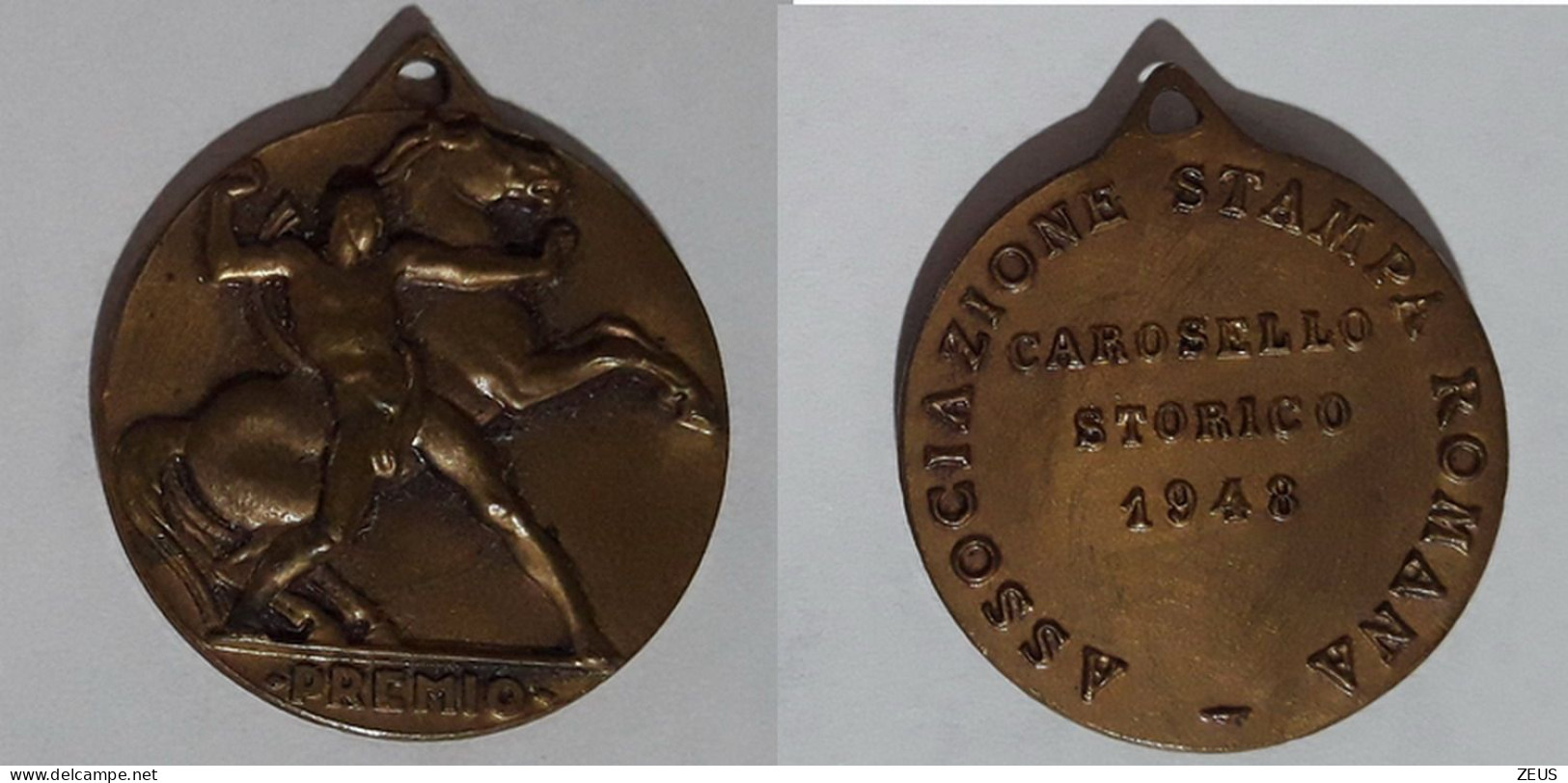 MEDAGLIA ASSOCIAZIONE STAMPA ROMANA CAROSELLO STORICO 1948 - Italien