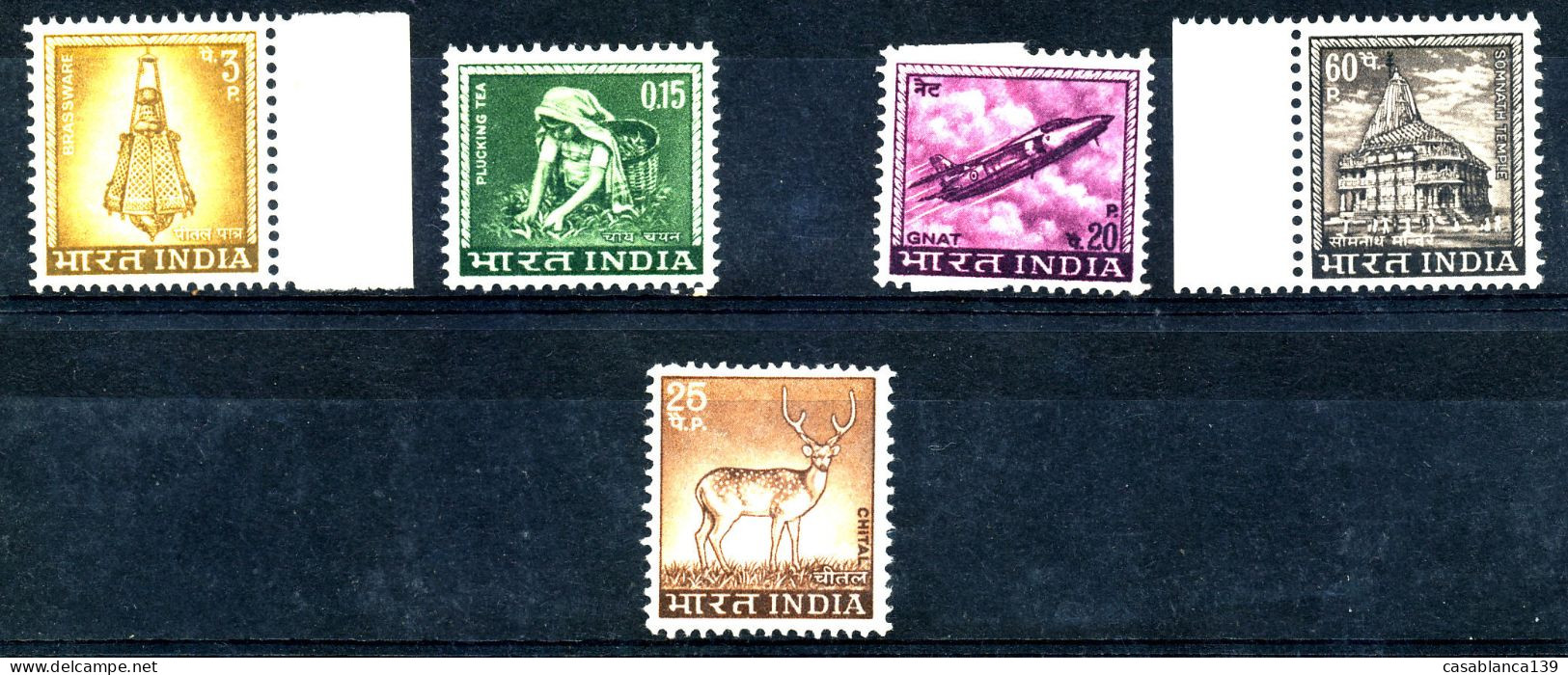 India 1965, Selection Of Items Of Basic Series SG 505, 510, 511, 515, 732 MI 27,50€ MNH (Very Clean) - Nuovi