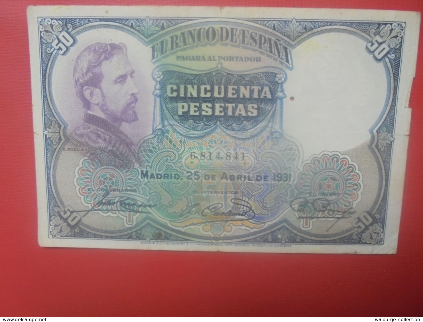 ESPAGNE 50 PESETAS 1931 Circuler (B.30) - 50 Pesetas