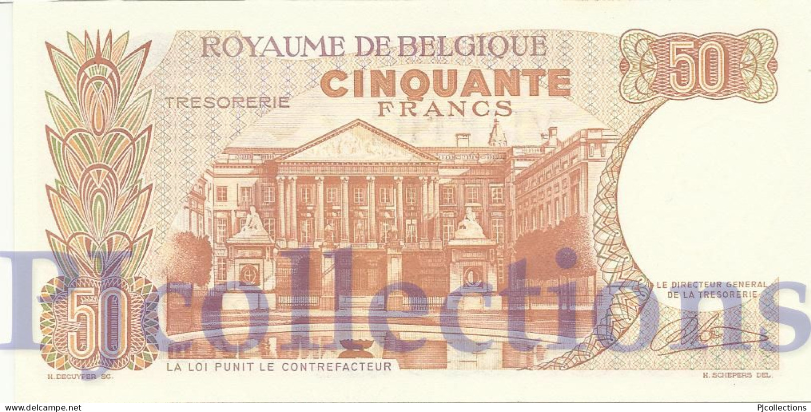 BELGIUM 50 FRANCS 1966 PICK 139 AUNC - Other & Unclassified