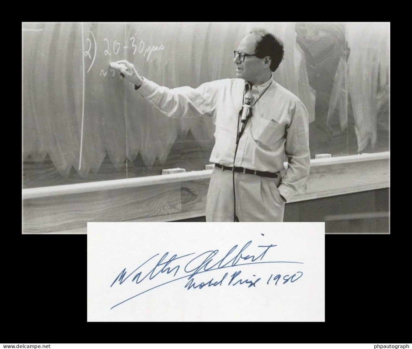 Walter Gilbert - Molecular Biology Pioneer - Signed Card + Photo - Nobel Prize - Uitvinders En Wetenschappers