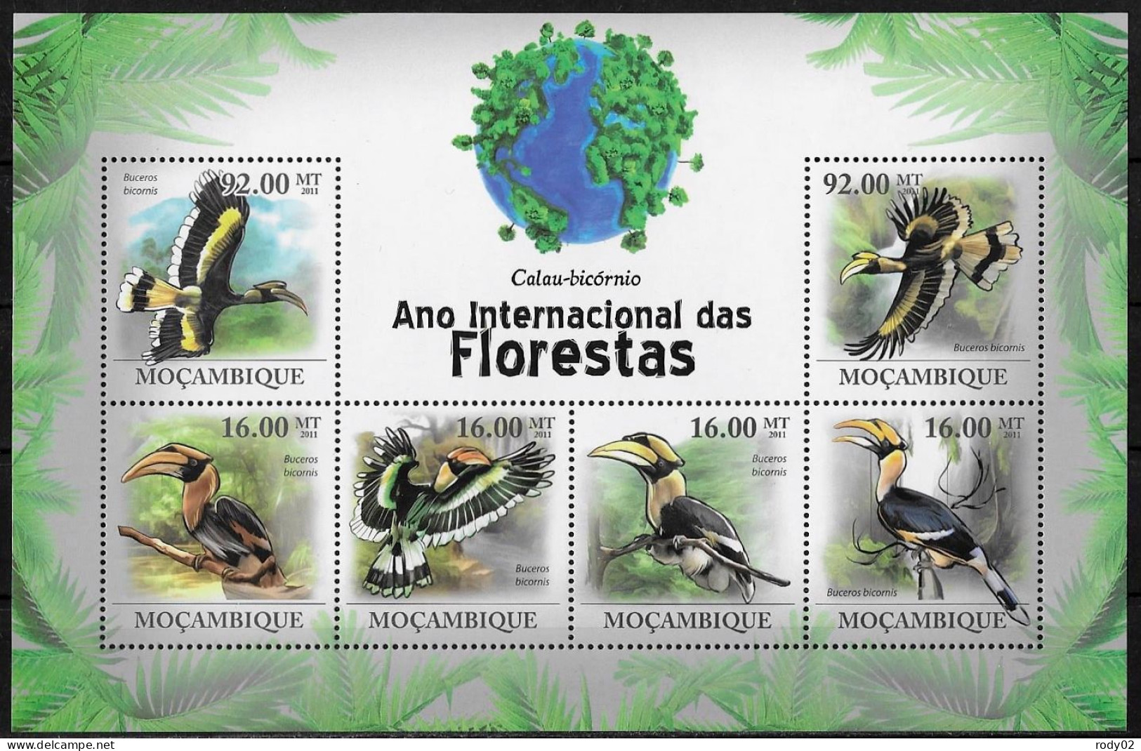 MOZAMBIQUE - OISEAUX - CALAOS - N° 3580 A 3585 ET BF 356 - NEUF** MNH - Coucous, Touracos