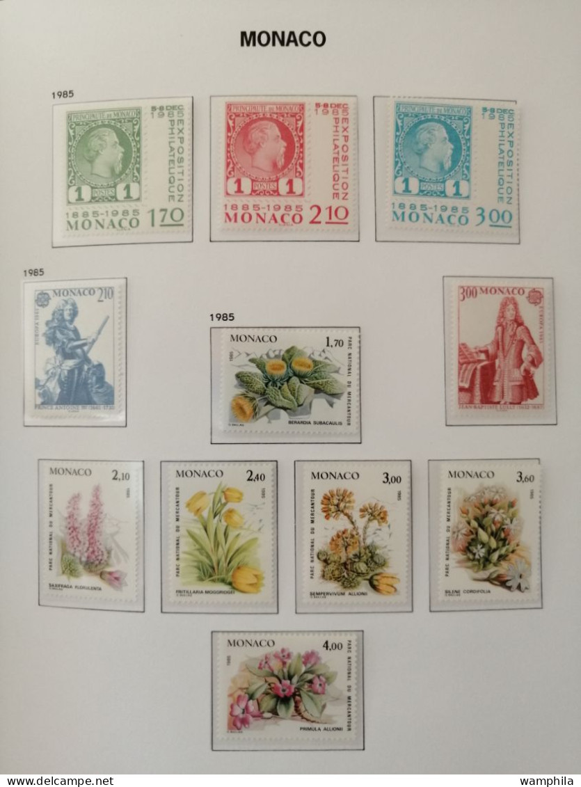 Monaco une collection en album "DAVO" 1980/1987** poste. P.A. blocs, préoblitérés, taxe. cote +1500€.