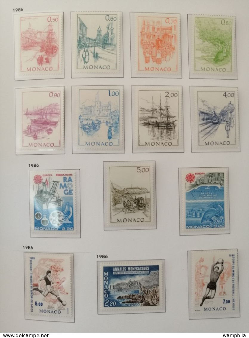 Monaco une collection en album "DAVO" 1980/1987** poste. P.A. blocs, préoblitérés, taxe. cote +1500€.