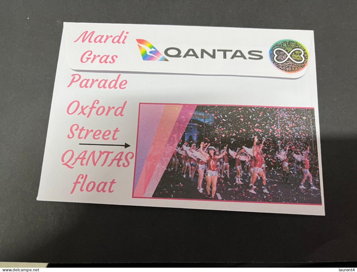 26-9-2023 (2 U 12) Sydney World Pride 2023 - QANTAS Rainbow Aircraft Tail (QANTAS A-380 Stamp) 25-2-2023 - Lettres & Documents