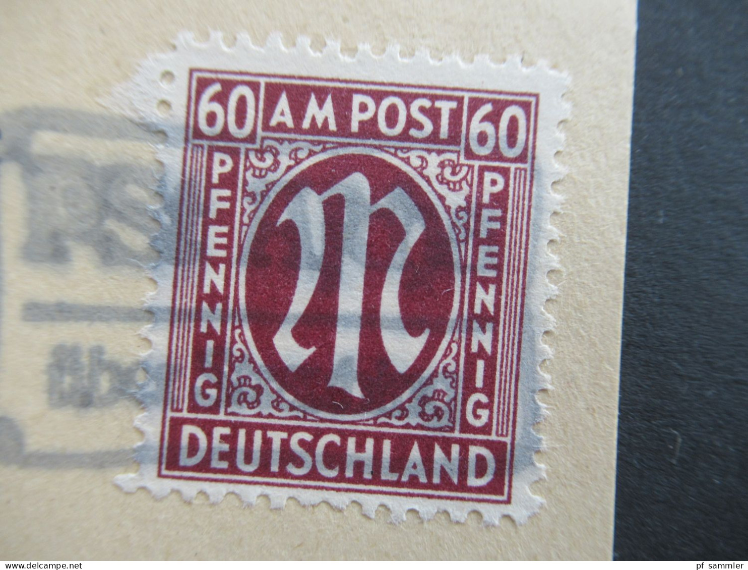 Am Post 28.7.1946 Nr.33 EF PK Einschreiben Ascha über Straubing Mit Landpoststempel Und Roter L1 Nachgebühr - Briefe U. Dokumente