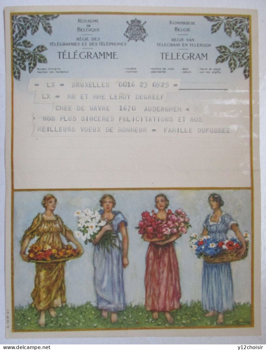 LOT DE 5 . TELEGRAM TELEGRAMME ROYAUME DE BELGIQUE BRUXELLES - Telegrammen