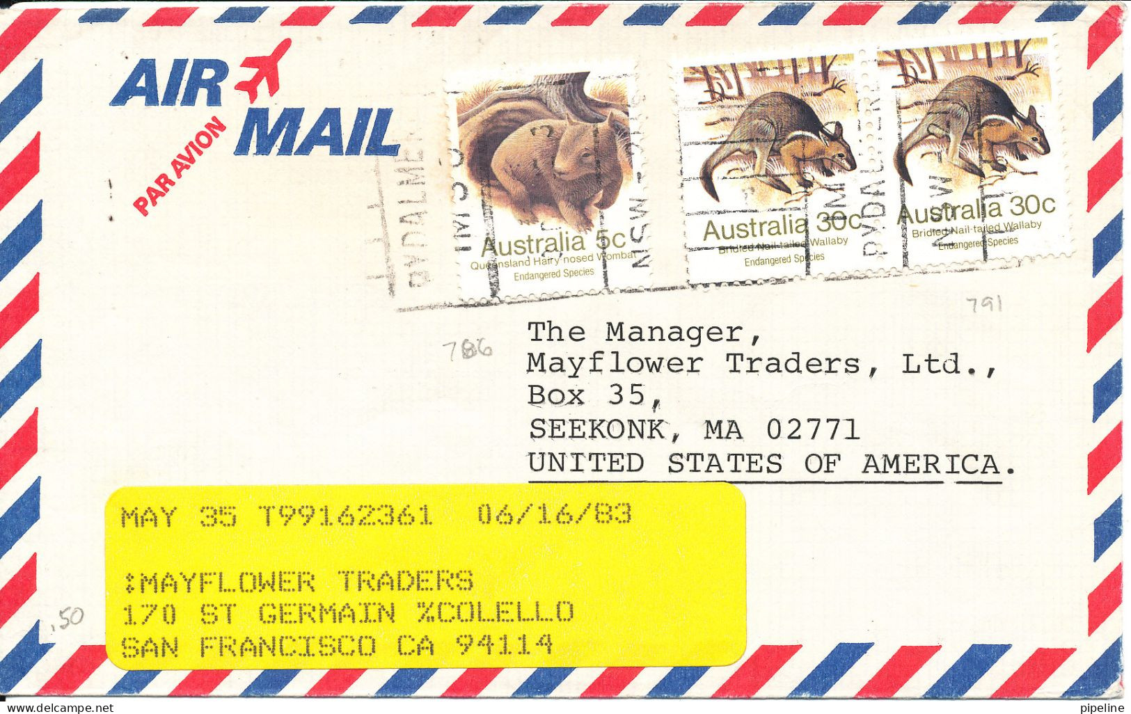 Australia Air Mail Cover Sent To USA Rydalmere NSW 1983 - Storia Postale