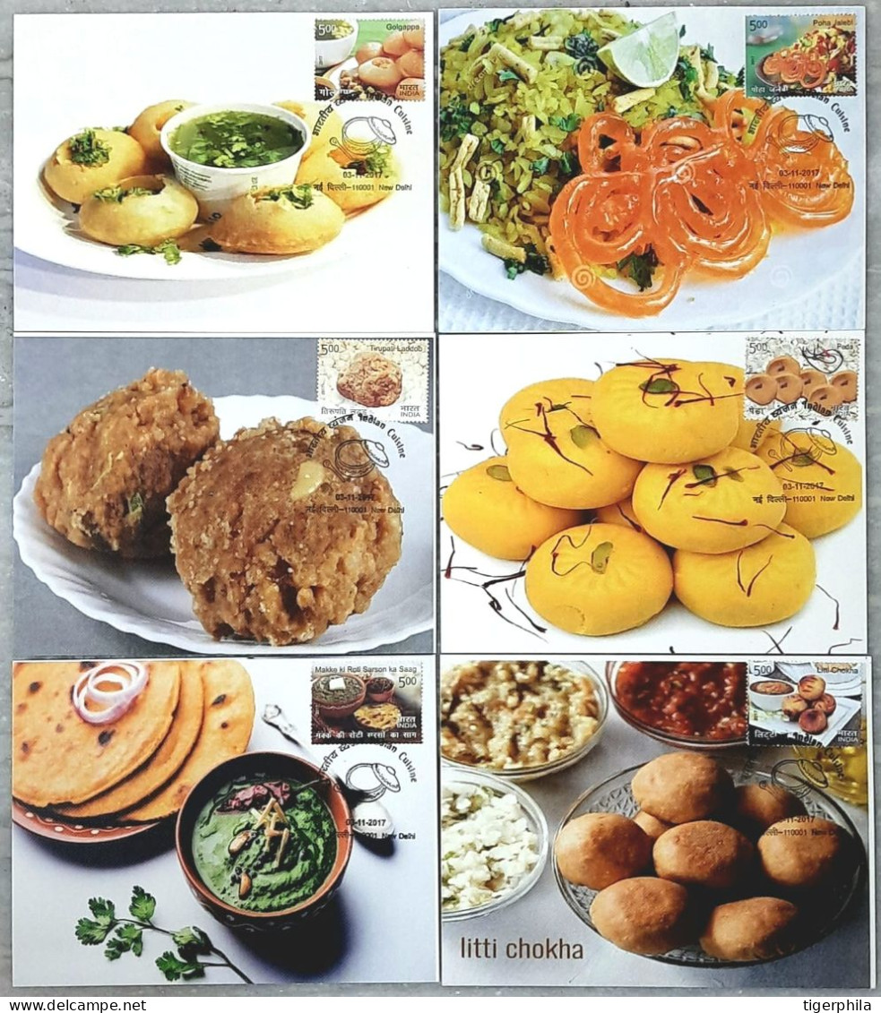 INDIA 2017 Indian Cuisines COMPLETE SET Of 24 Pvt MAXIM CARDS NEW DELHI CANCELLED - Brieven En Documenten