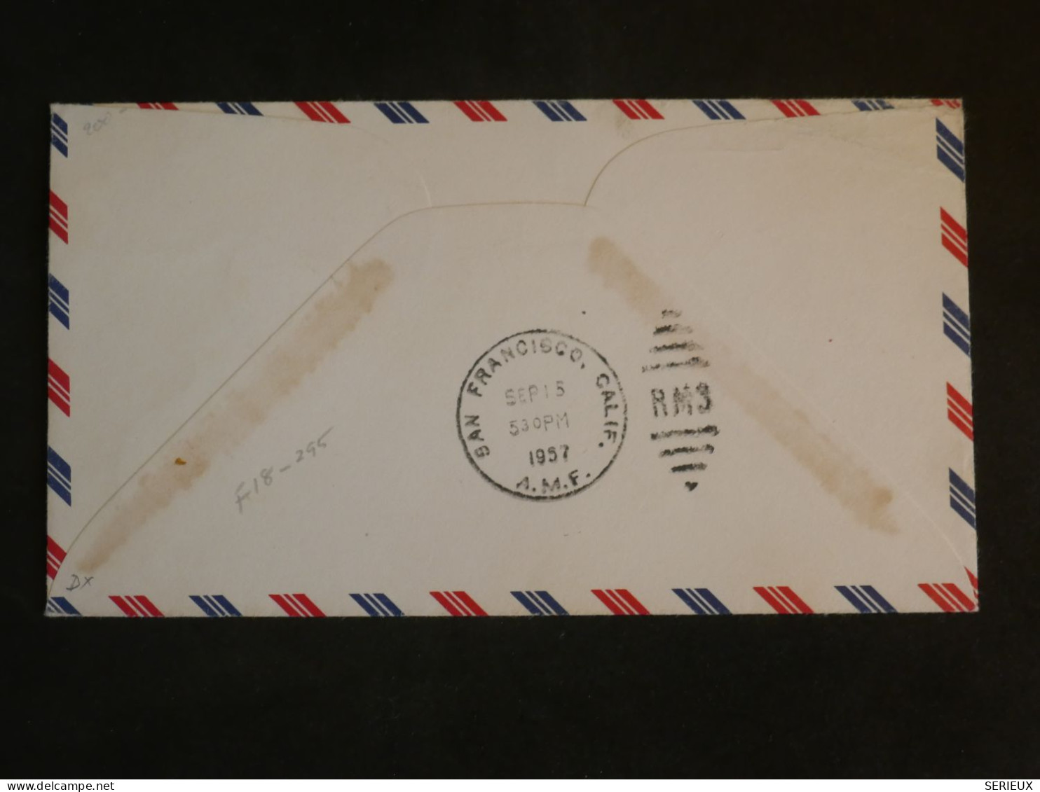 DB21 FRANCE  BELLE LETTRE 1ST FLY  1957  1ER VOL PARIS LOS ANGELES  LOS ALTOS USA  + AFFRANCH PLAISANT - 1927-1959 Storia Postale