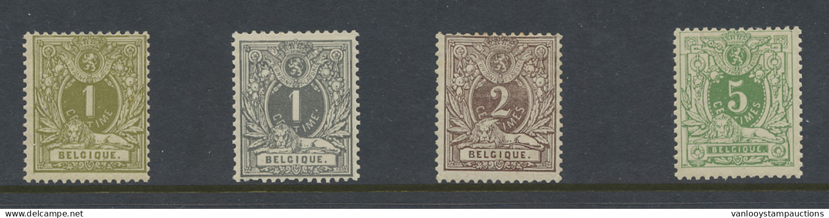 **/(*) N° 42/45, W.v. De 2 Cent. Hergomd (niet Geteld), Zm/m (OBP € 360) - 1869-1888 Lion Couché (Liegender Löwe)