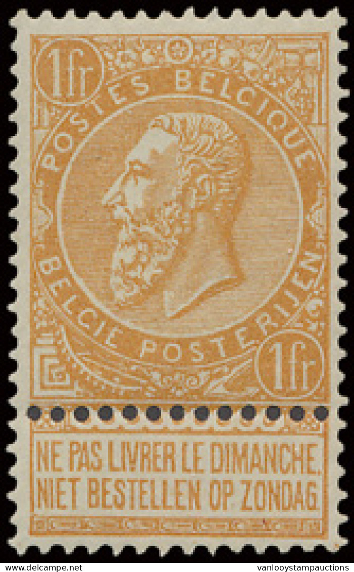 ** N° 65 1fr. Geel, Zéér Mooie Centrage, Zm (OBP ++€500) - 1893-1900 Thin Beard