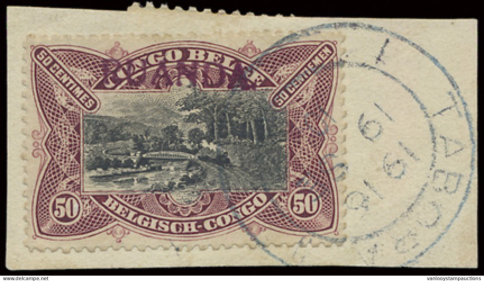 N° 14 50c. Lilac Brown With Tombeur Handstamp Overprint RUANDA On Piece Of Cover, Cancelled TABORA SEPTEMBER 19, 1916, V - Sonstige & Ohne Zuordnung