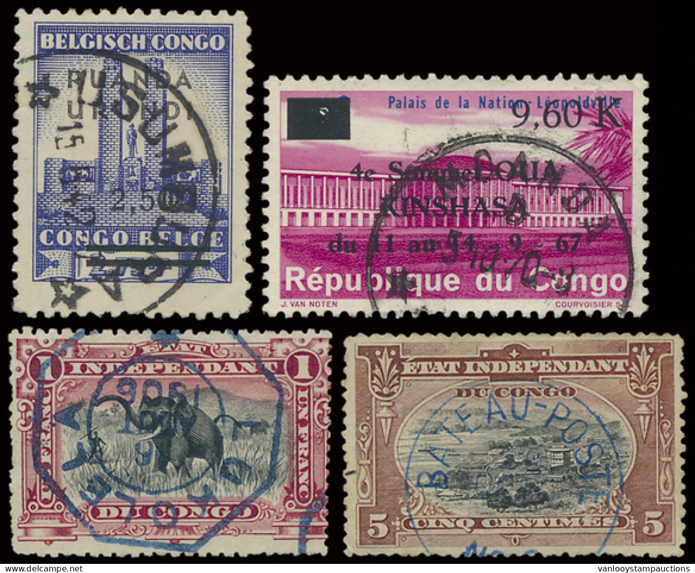 **/*/0 1894/1980 Collection In Red Stockbook Of Belgian Congo, Rep. Dem. Congo, Katanga Free State, Ruanda Urundi, Rep.  - Other & Unclassified