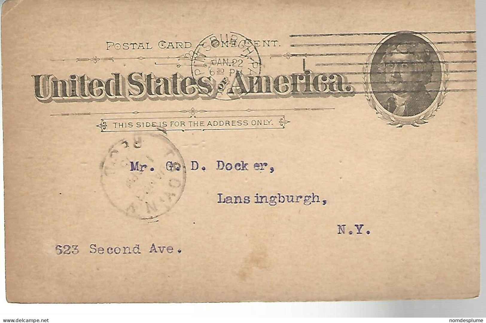 52905 ) USA Postal Stationery Troy Pittsburg Postmarks  1895 - ...-1900