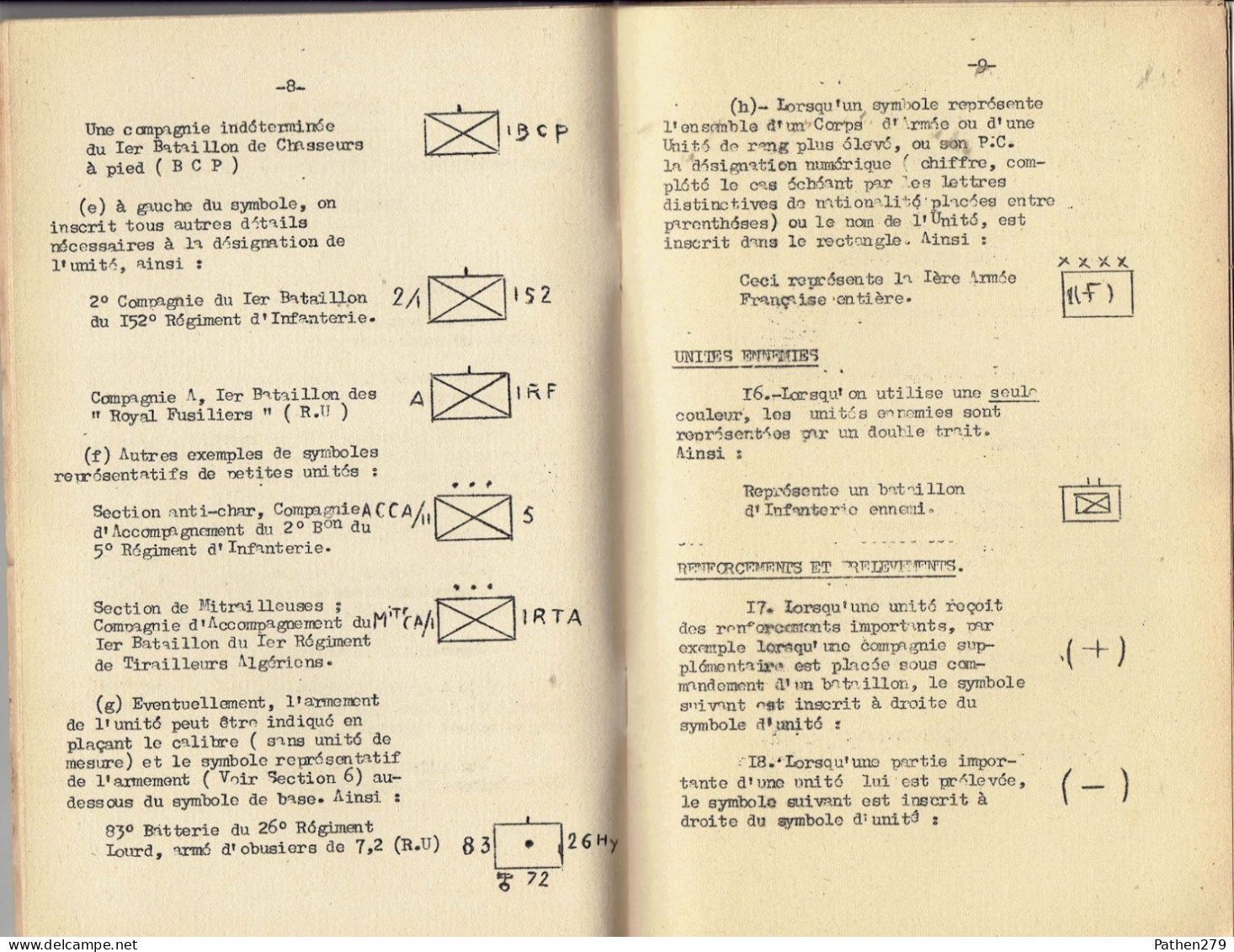 Liste Des Abréviations Courantes Employées Dans L'Armée Française - 2 Volumes (signes Conventionnels/symboles) EMA 1955 - French