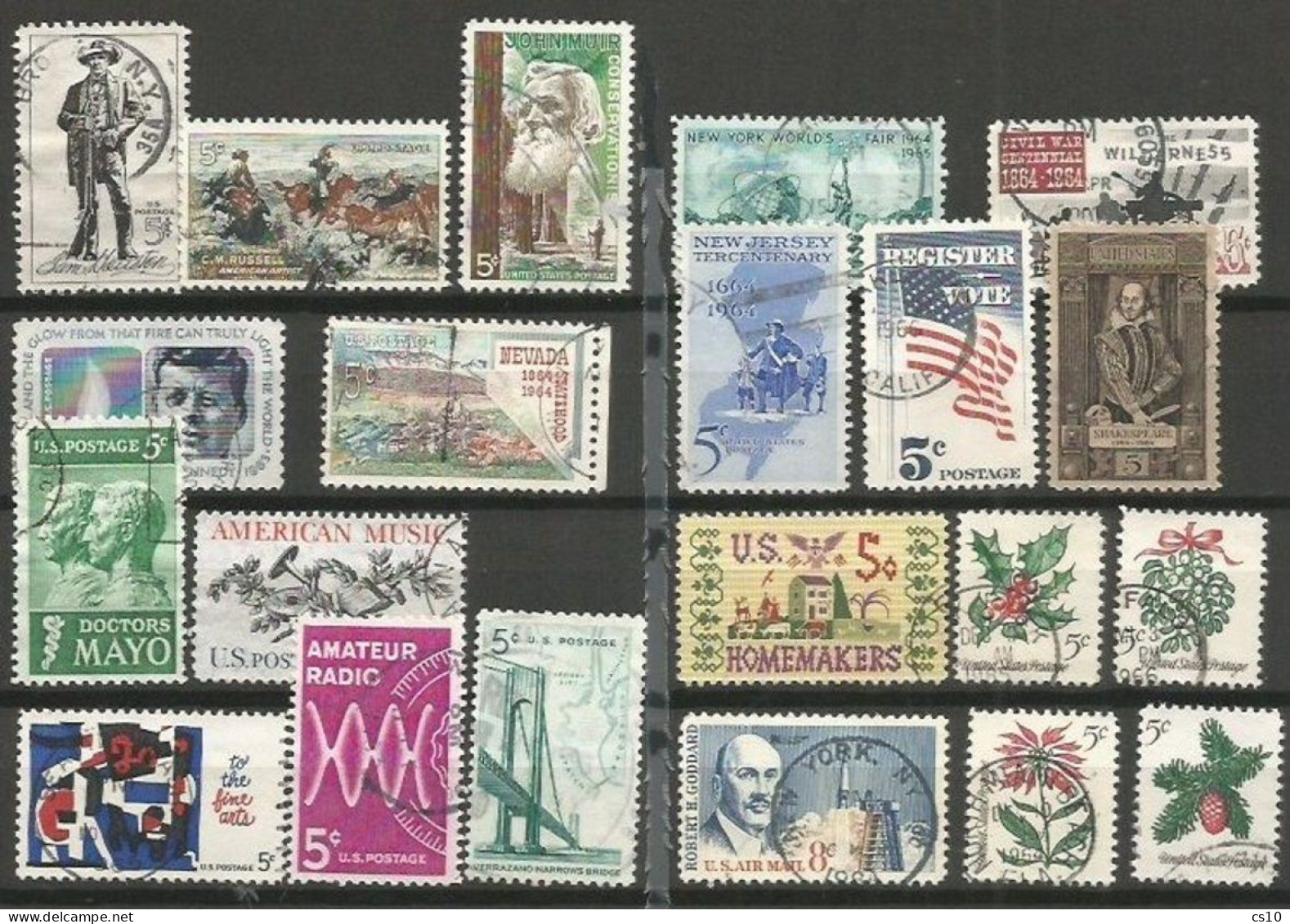 USA Top Quality Commemoratives Complete Yearset 1964 In 21 VFU Pcs (circular PMK) - Ganze Jahrgänge