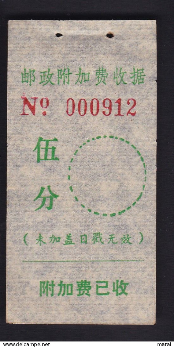 CHINA CHINE  GUANGXI  Receipt ADDED CHARGE LABEL (ACL)  0.05 YUAN - Autres & Non Classés