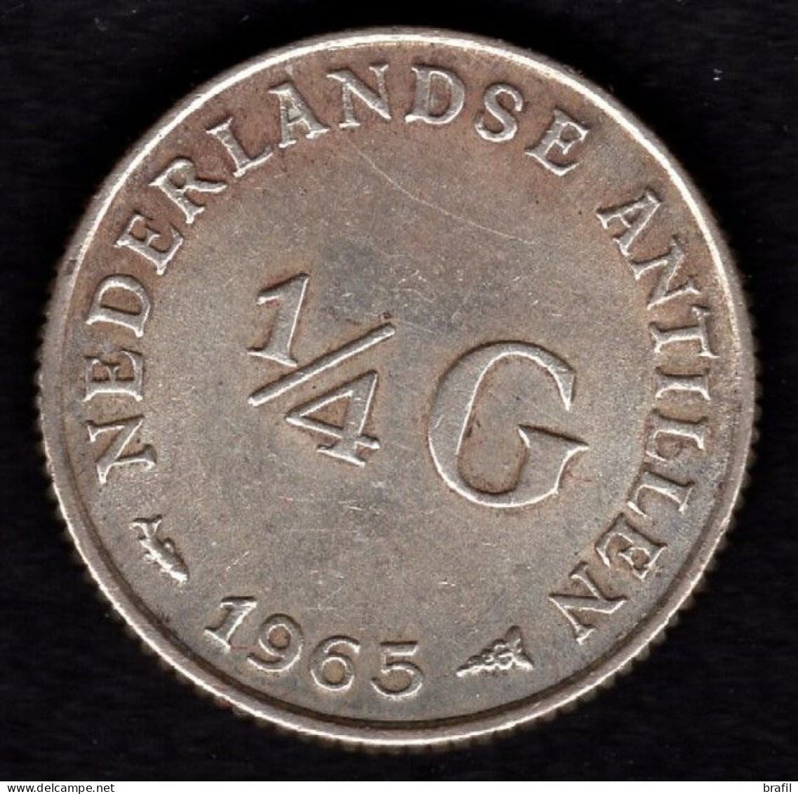 1965 Antille Olandesi 1/4 G. Argento Silver Netherlands Antilles - Moneda De Plata Silver Coin De 1/4 De Gulden - West Indies