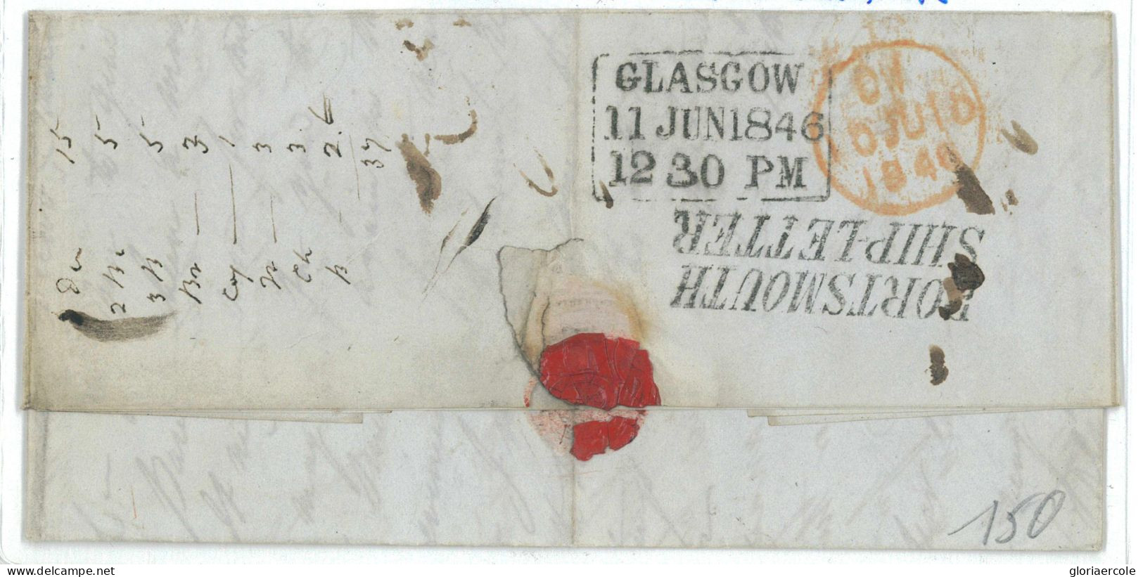 P 1288  - PREPHILATELIC FOLDED LETTER, 1846 FROM TASMANIA - Covers & Documents