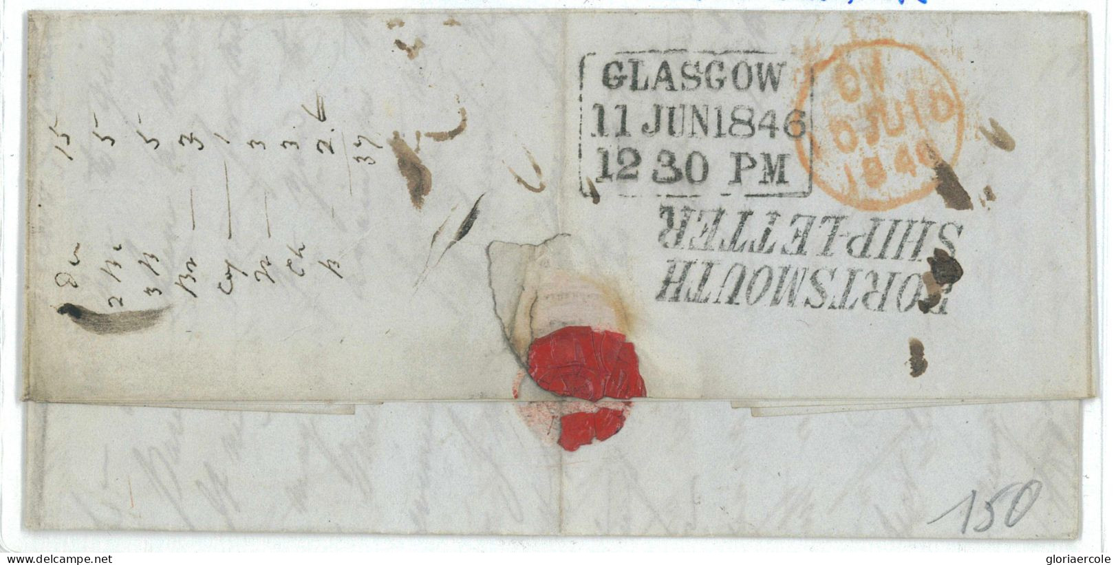 P 1288  - PREPHILATELIC FOLDED LETTER, 1846 FROM TASMANIA - Cartas & Documentos