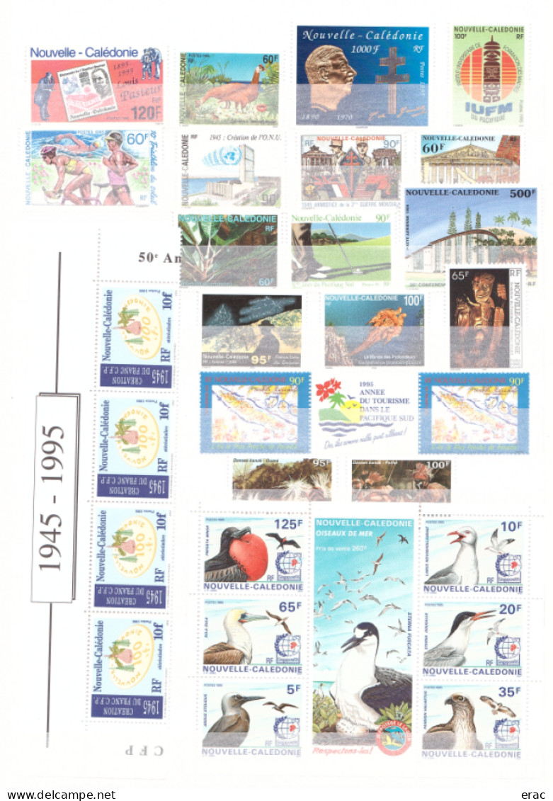 Nouvelle-Calédonie - Année Complète 1995 - Neufs ** - 28 TP - N° 680 à 702 + PA N° 327 à 330 - Komplette Jahrgänge