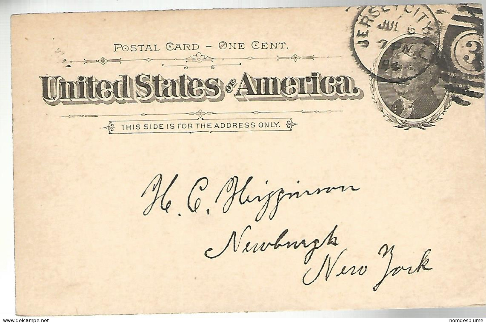 52921 ) USA Postal Stationery Newburgh Jersey City Postmarks Duplex 1894 - ...-1900